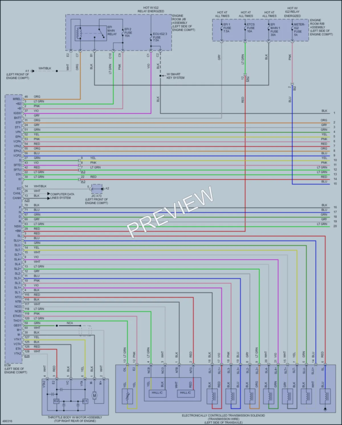 2016 Toyota Camry Transmission wiring diagram preview