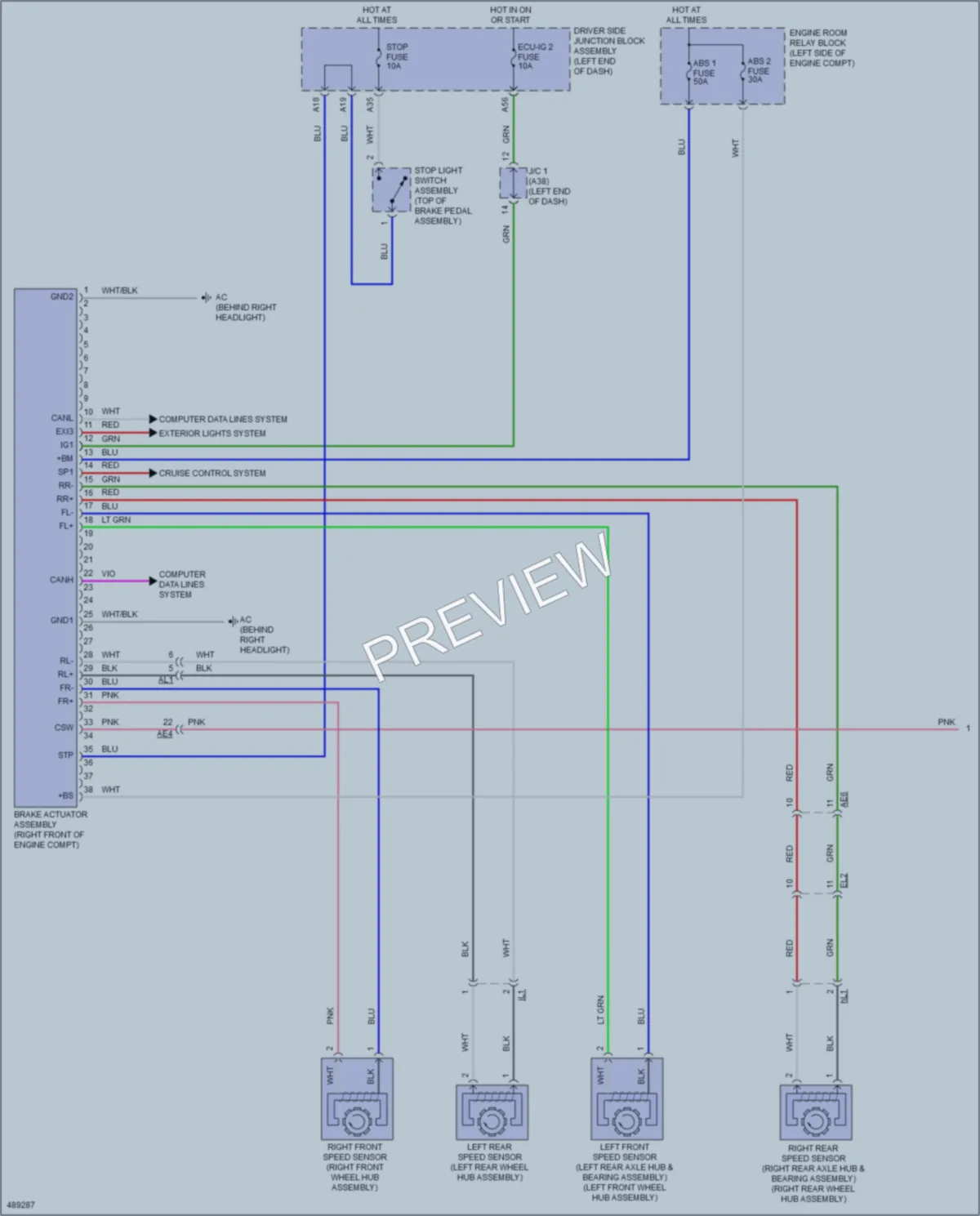 2016 Toyota Corolla Anti Lock Brakes wiring diagram preview