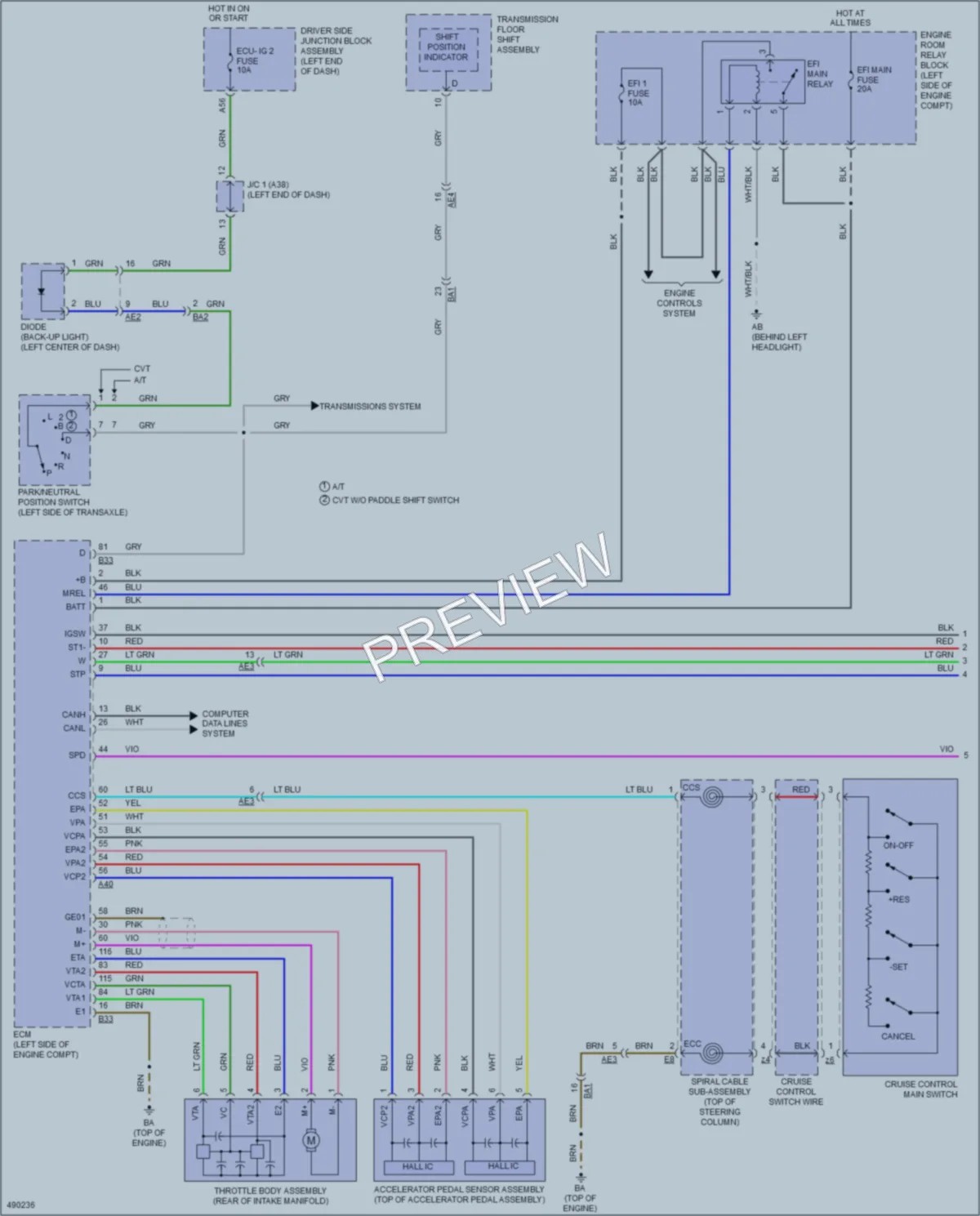 2016 Toyota Corolla Cruise Control wiring diagram preview