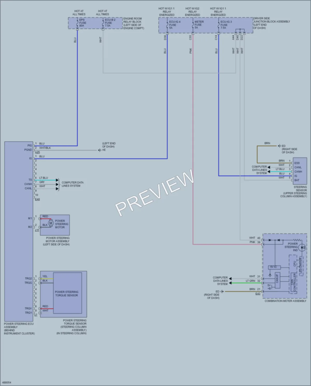 2016 Toyota Corolla Electronic Power Steering wiring diagram preview