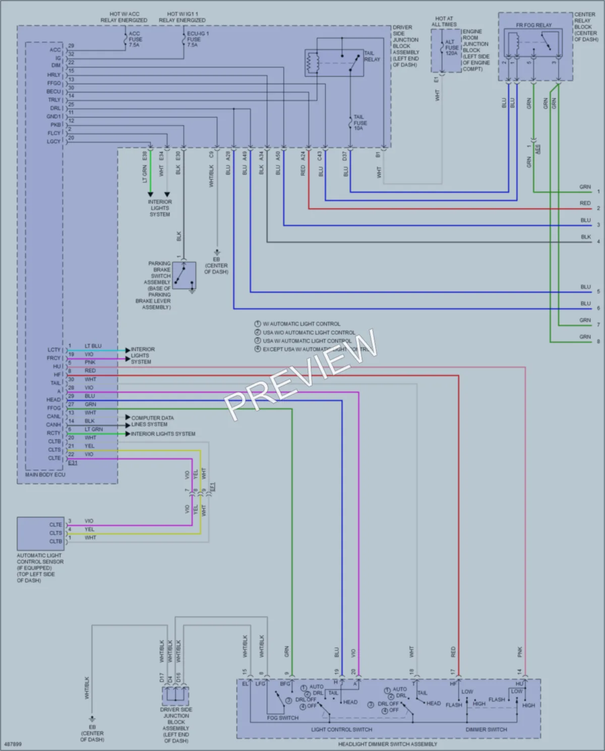2016 Toyota Corolla Headlights wiring diagram preview