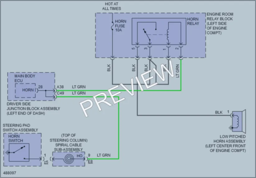 2016 Toyota Corolla Horn wiring diagram preview