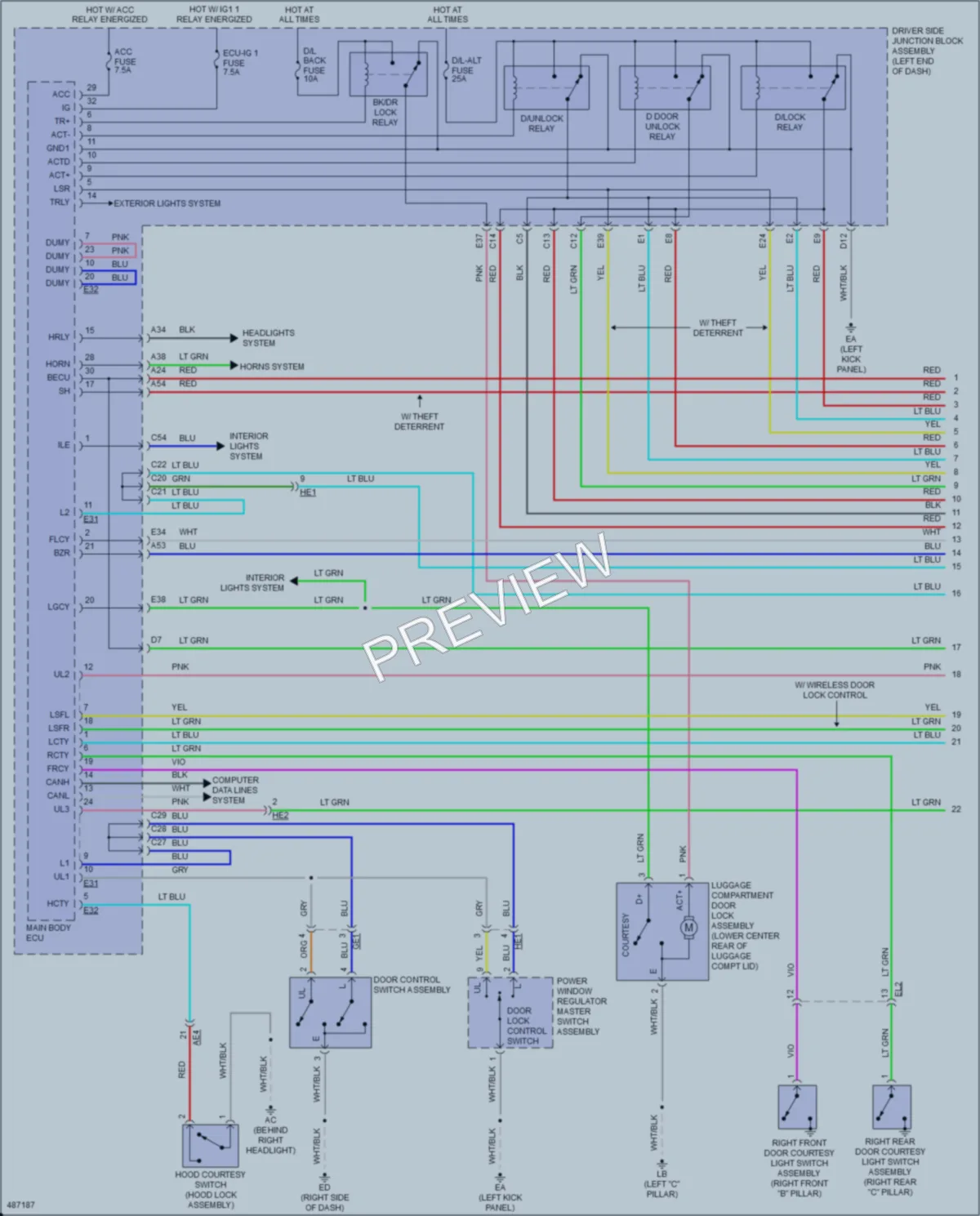 2016 Toyota Corolla Power Door Locks wiring diagram preview