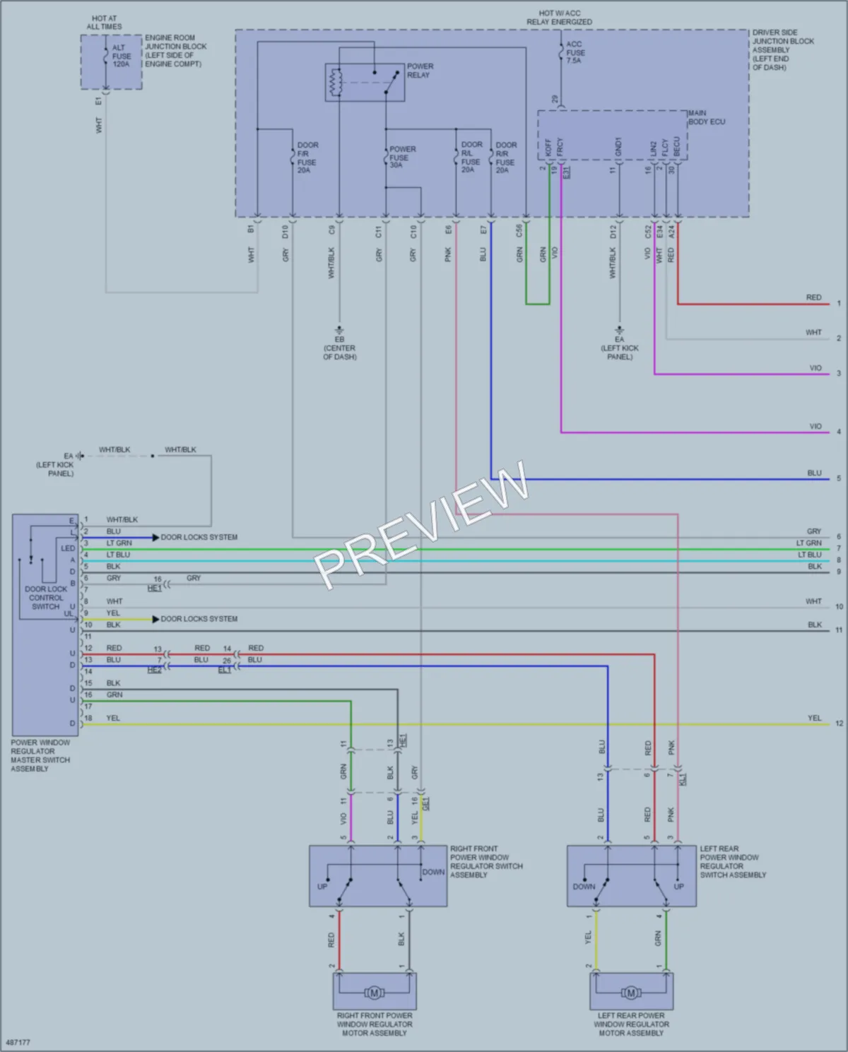 2016 Toyota Corolla Power Windows wiring diagram preview