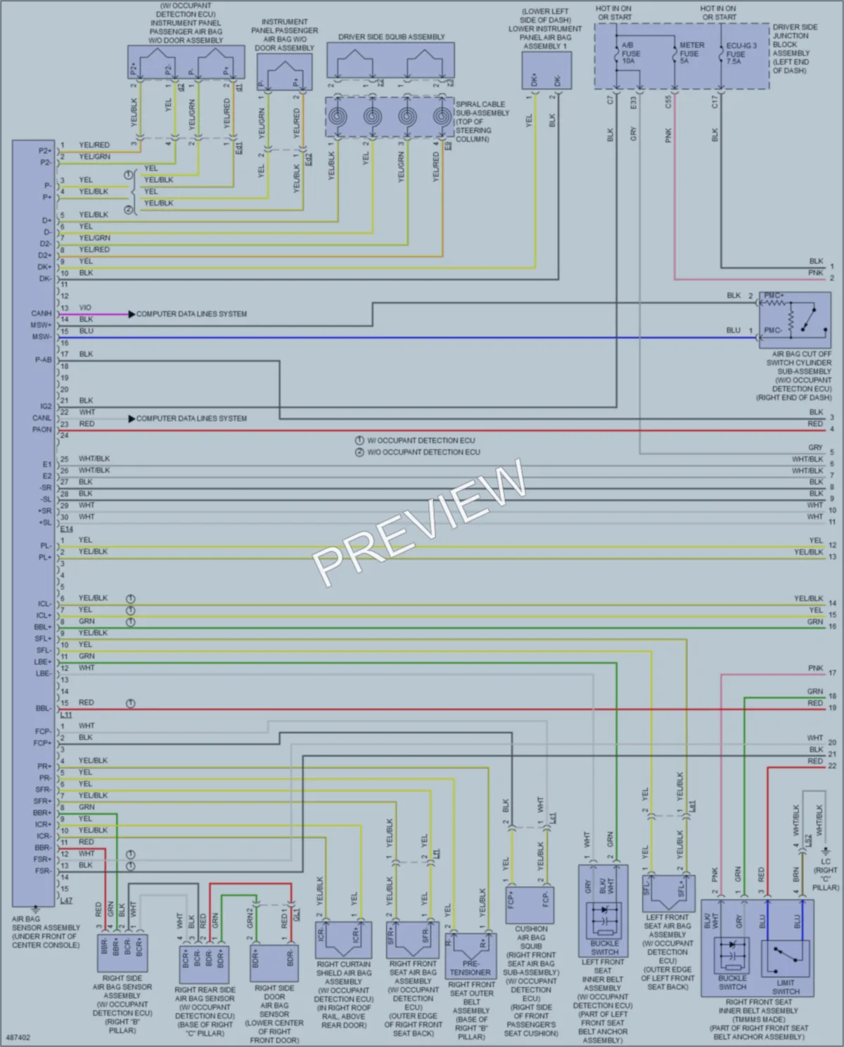 2016 Toyota Corolla Supplemental Restraints wiring diagram preview