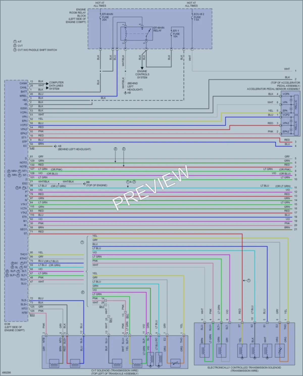 2016 Toyota Corolla Transmission wiring diagram preview