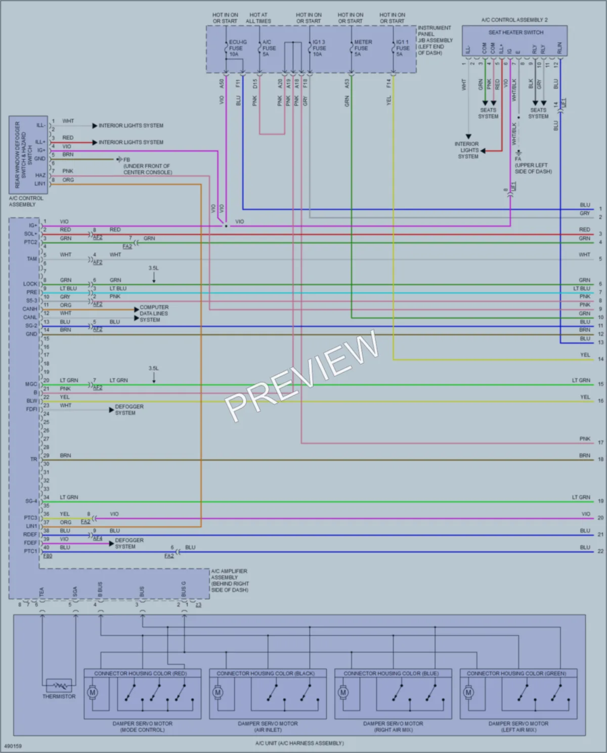 2016 Toyota Highlander Air Conditioning wiring diagram preview