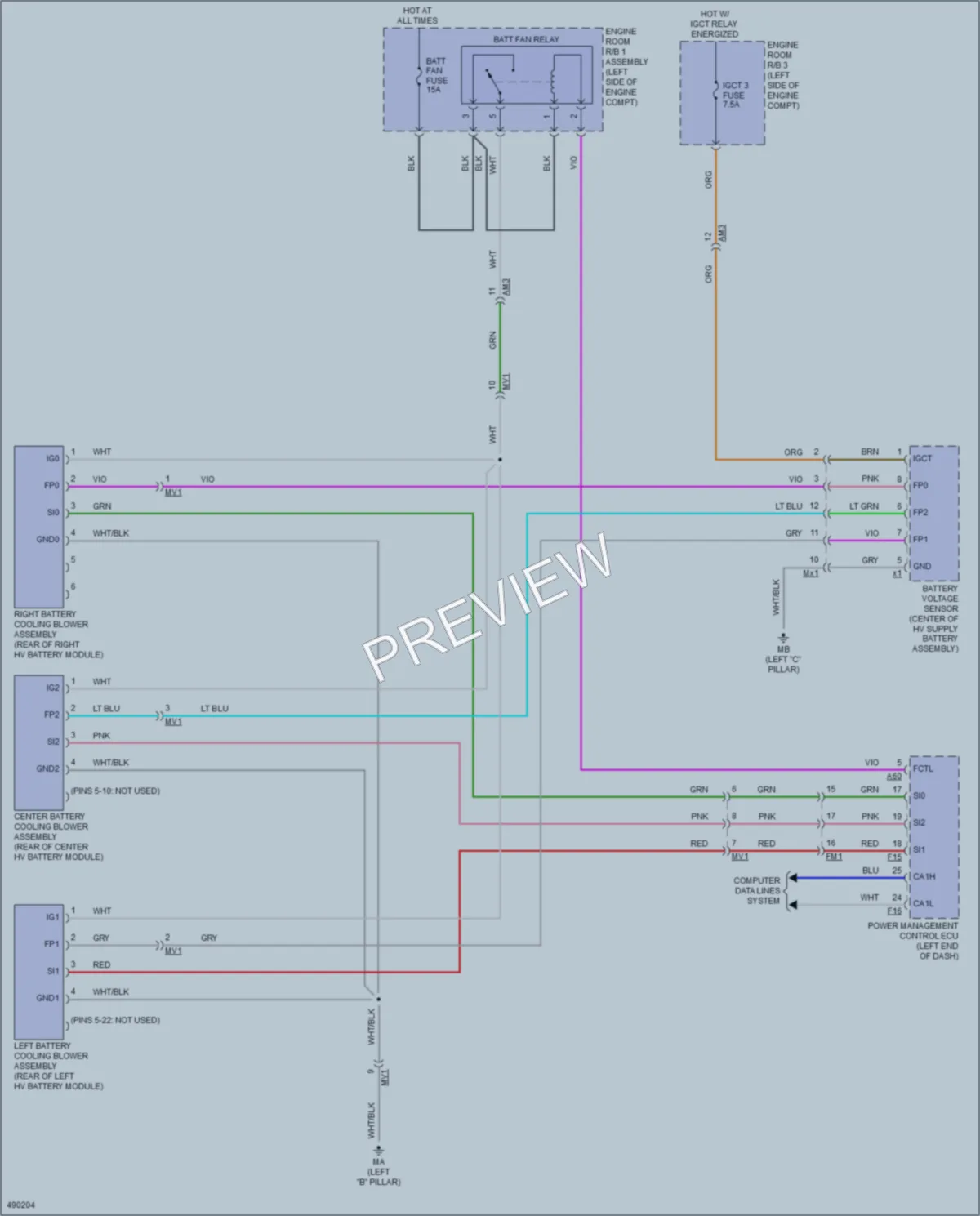 2016 Toyota Highlander Cooling Fan wiring diagram preview