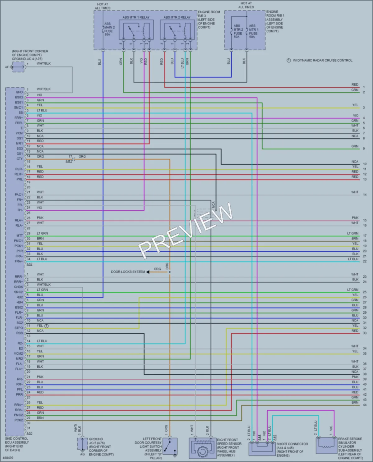 2016 Toyota HighlanderHybrid Anti Lock Brakes wiring diagram preview
