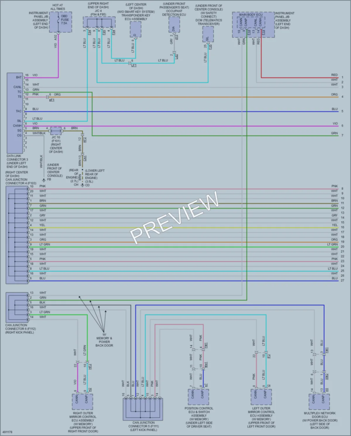 2016 Toyota HighlanderHybrid Computer Data Lines wiring diagram preview
