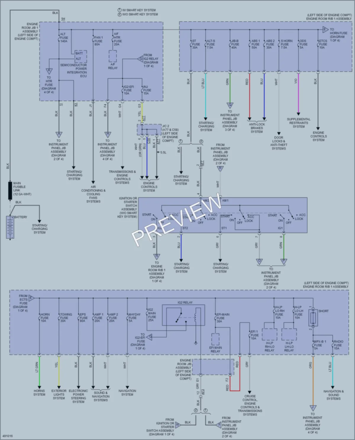 2016 Toyota HighlanderHybrid Power Distribution wiring diagram preview