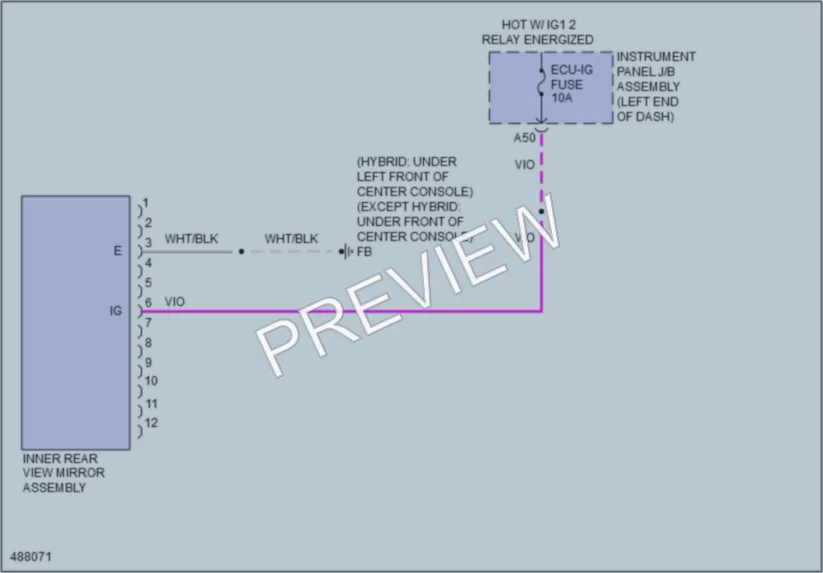 2016 Toyota HighlanderHybrid Power Mirrors wiring diagram preview