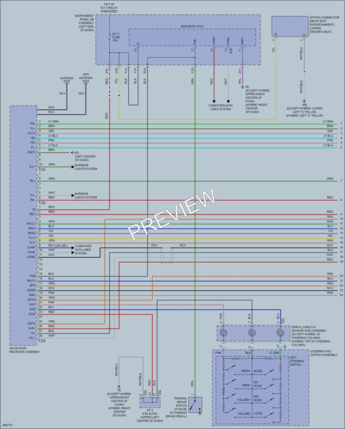 2016 Toyota HighlanderHybrid Radio wiring diagram preview