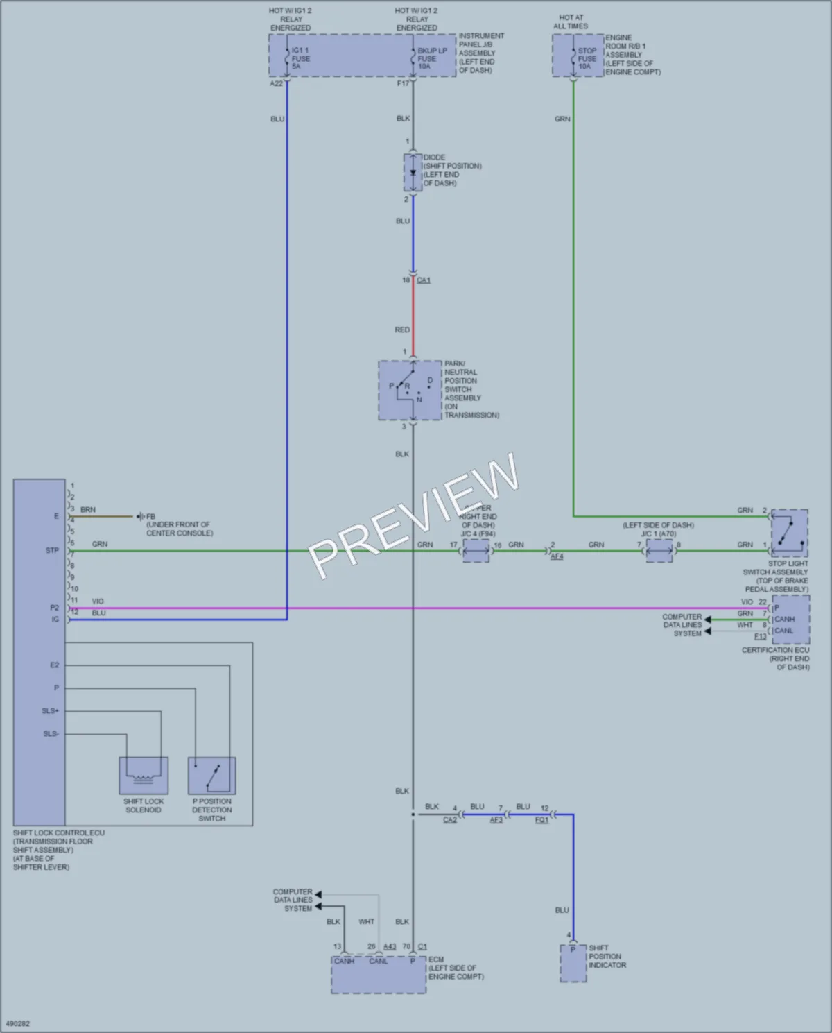2016 Toyota HighlanderHybrid Shift Interlock wiring diagram preview