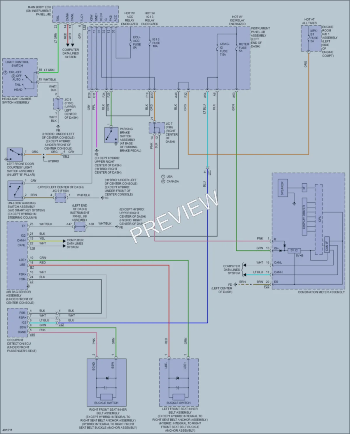 2016 Toyota HighlanderHybrid Warning Systems wiring diagram preview