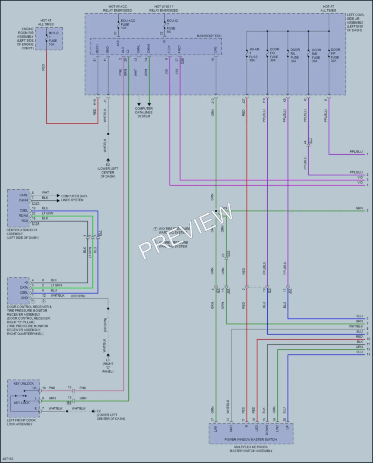 2016 Toyota LandCruiser Power Windows wiring diagram preview
