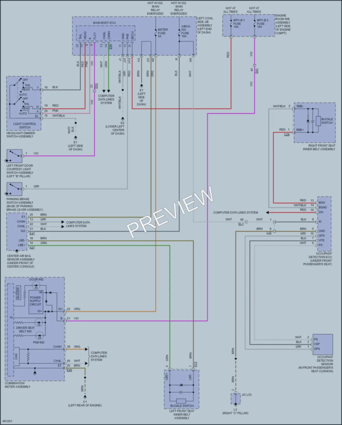2016 Toyota LandCruiser Warning Systems wiring diagram preview