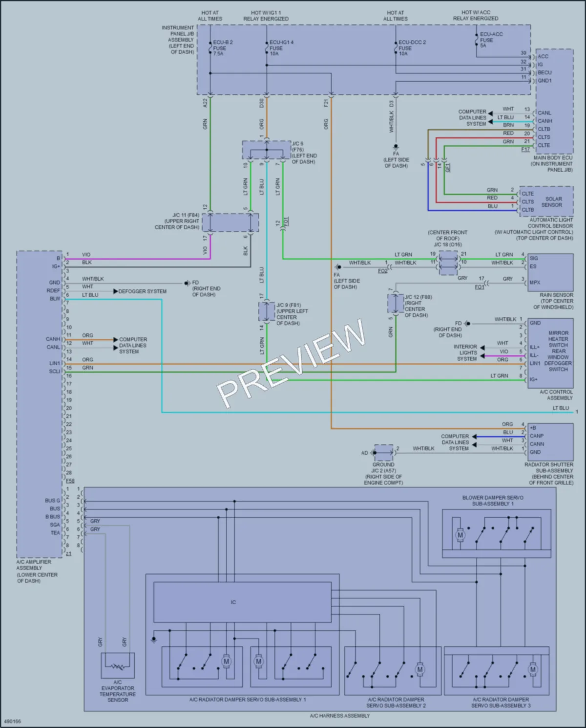 2016 Toyota Prius Air Conditioning wiring diagram preview