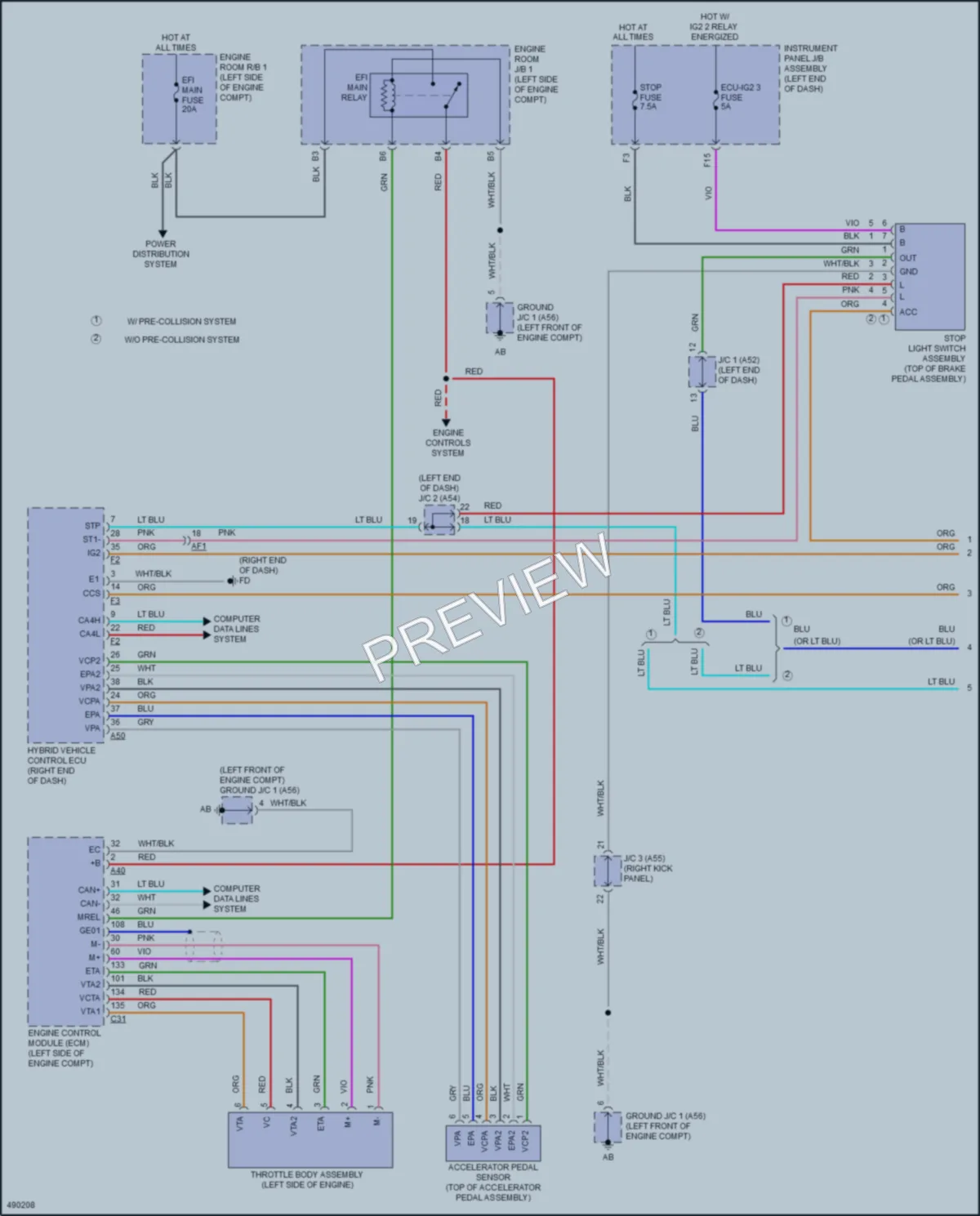 2016 Toyota Prius Cruise Control wiring diagram preview