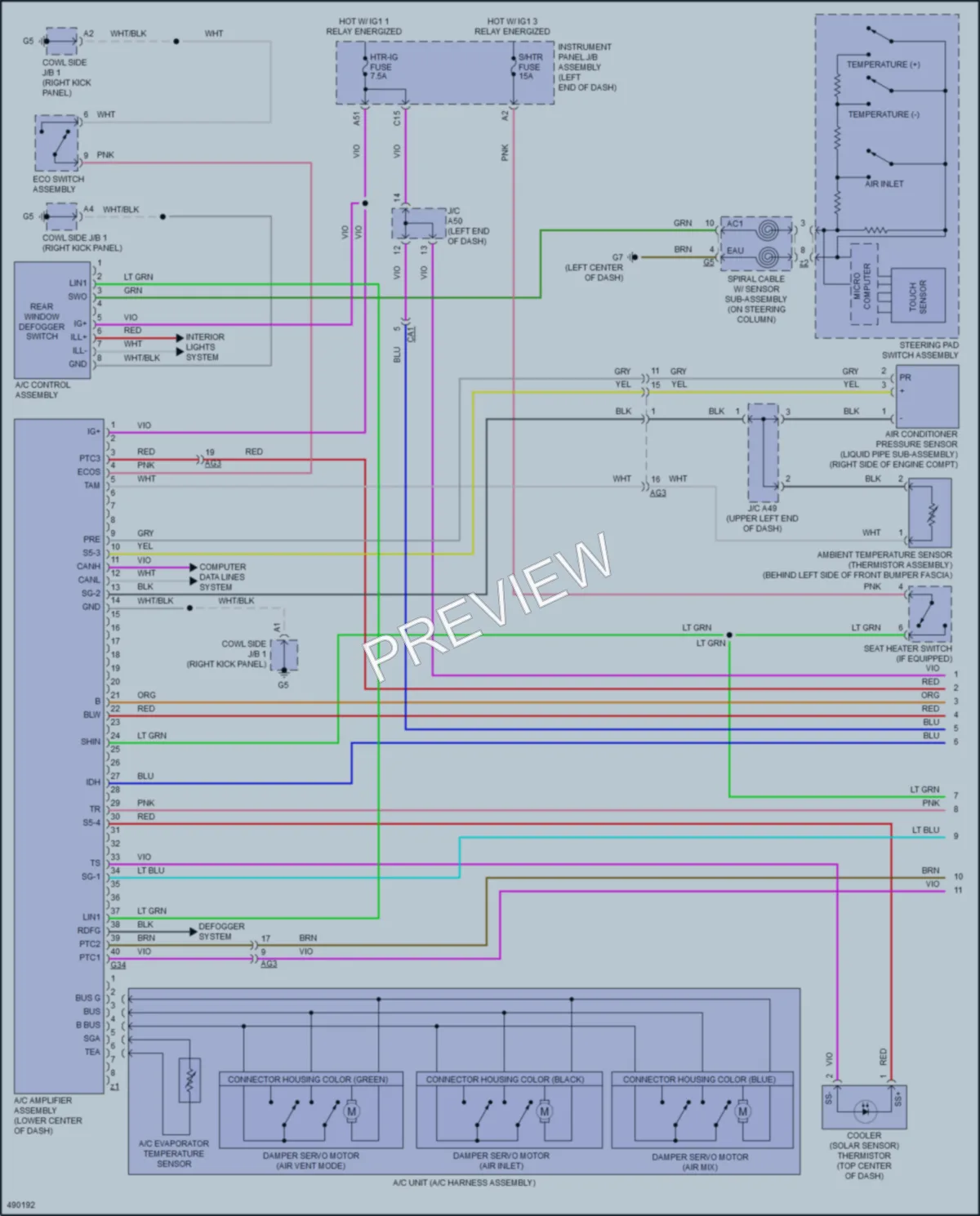 2016 Toyota Priusc Air Conditioning wiring diagram preview