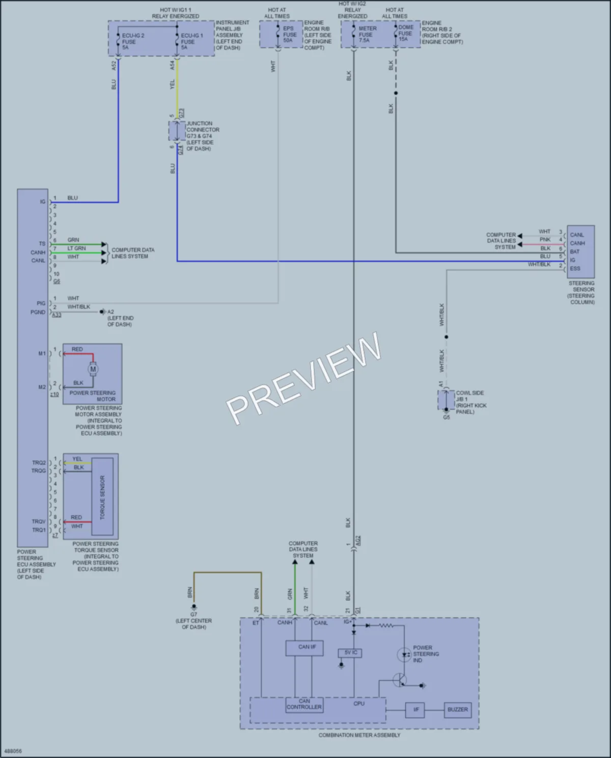 2016 Toyota Priusc Electronic Power Steering wiring diagram preview