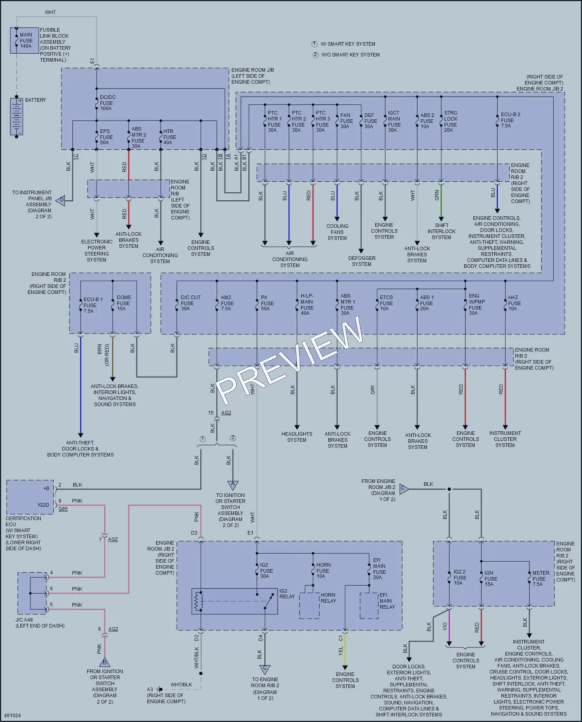 2016 Toyota Priusc Power Distribution wiring diagram preview
