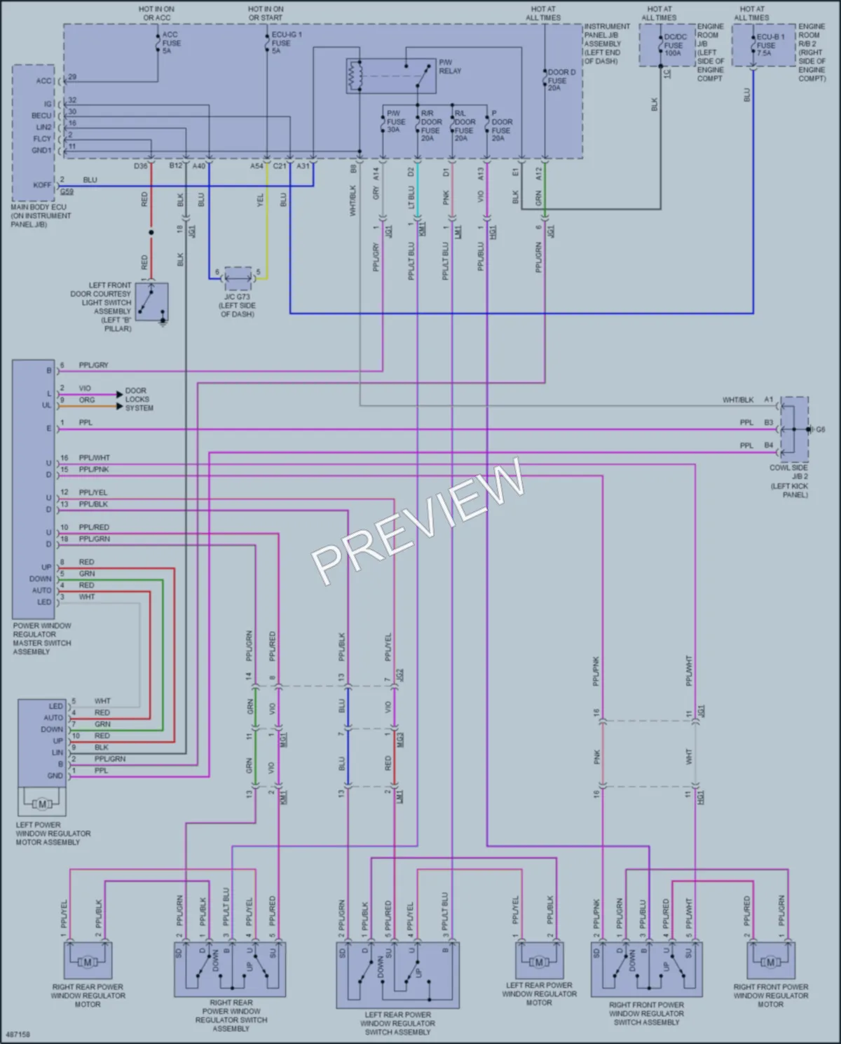 2016 Toyota Priusc Power Windows wiring diagram preview
