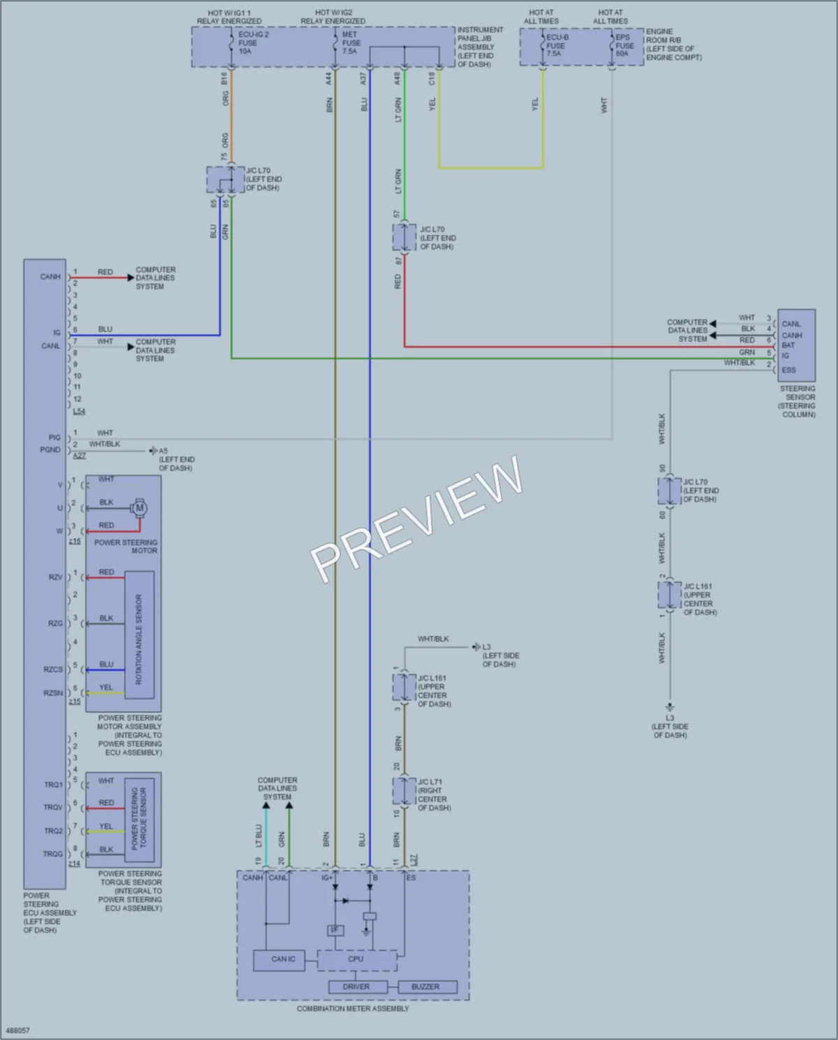 2016 Toyota Priusv Electronic Power Steering wiring diagram preview