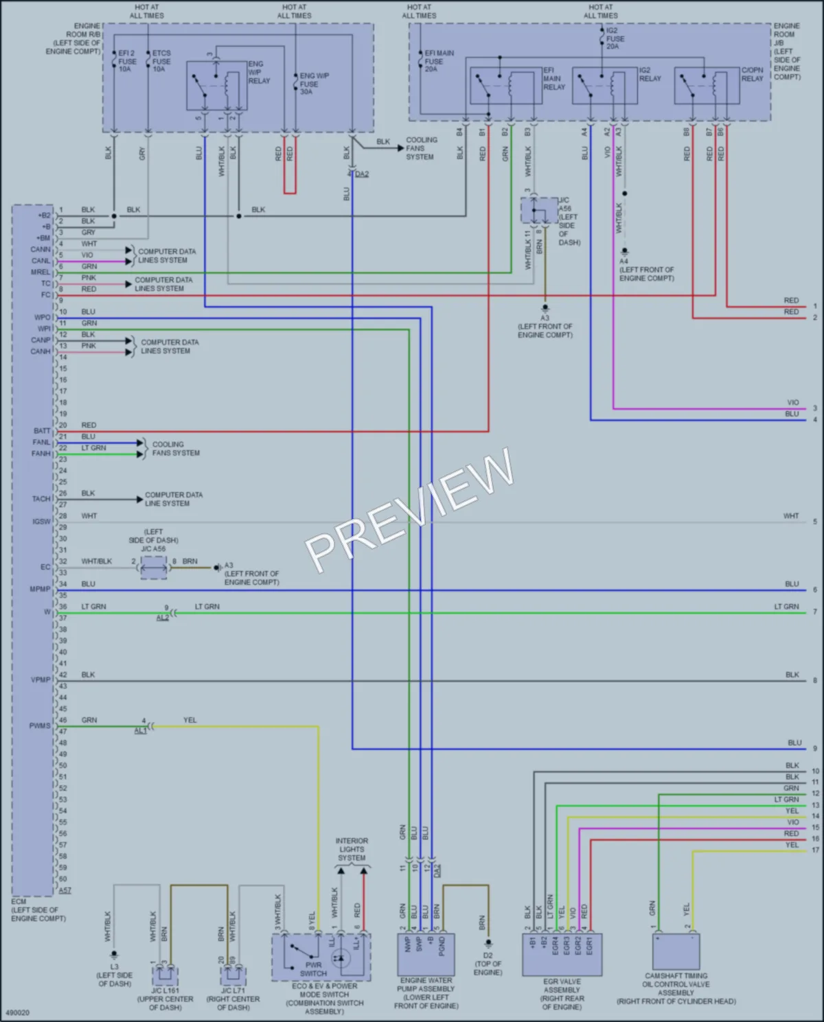 2016 Toyota Priusv Engine Performance wiring diagram preview