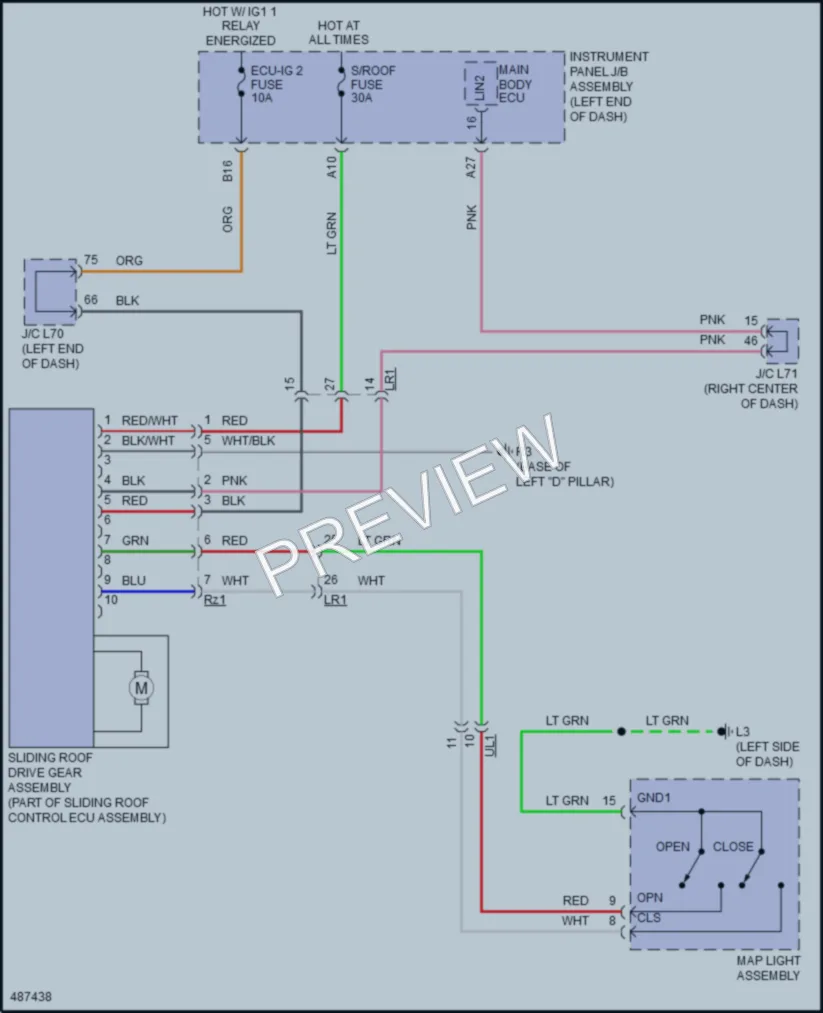 2016 Toyota Priusv Power Top Sunroof wiring diagram preview