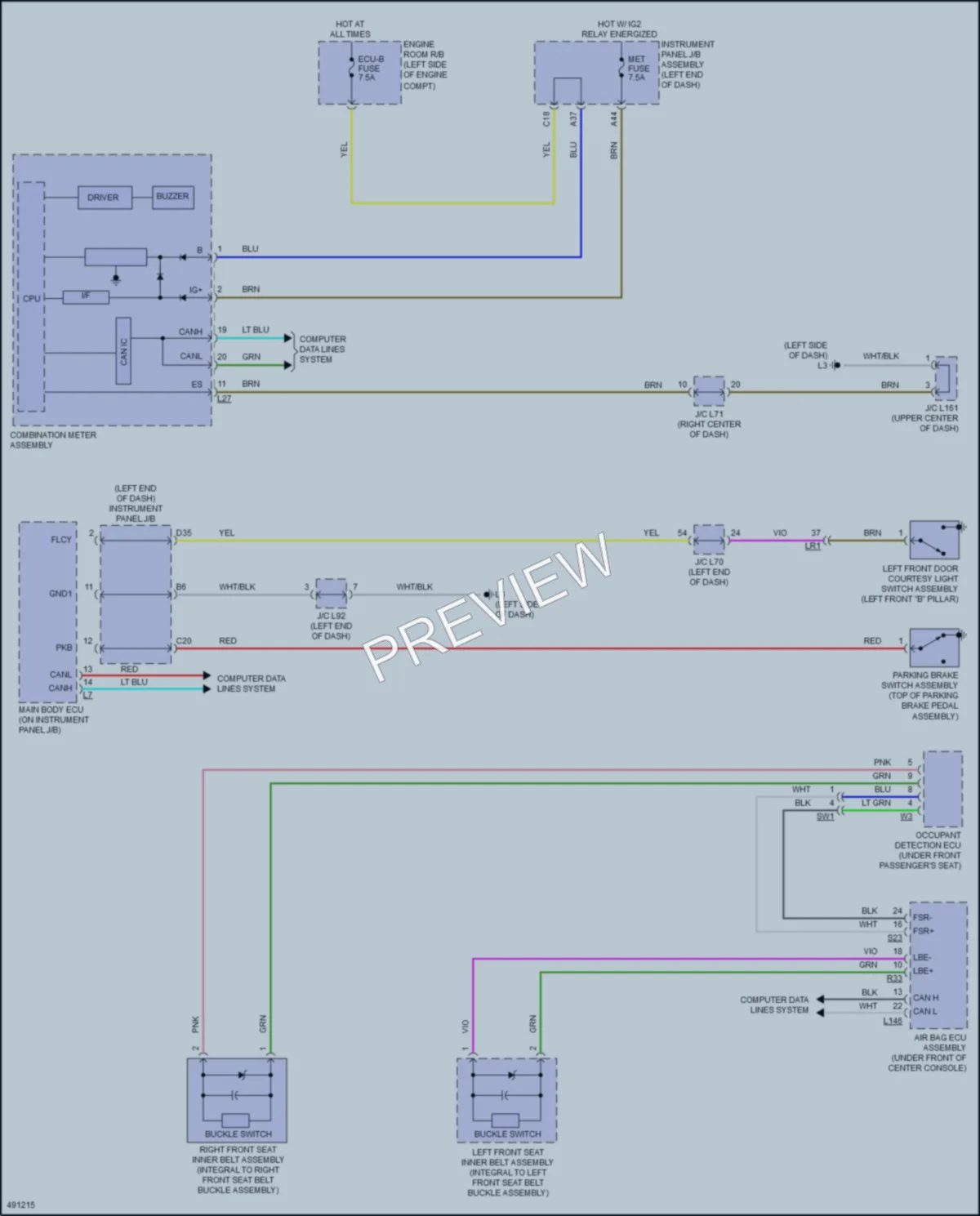 2016 Toyota Priusv Warning Systems wiring diagram preview