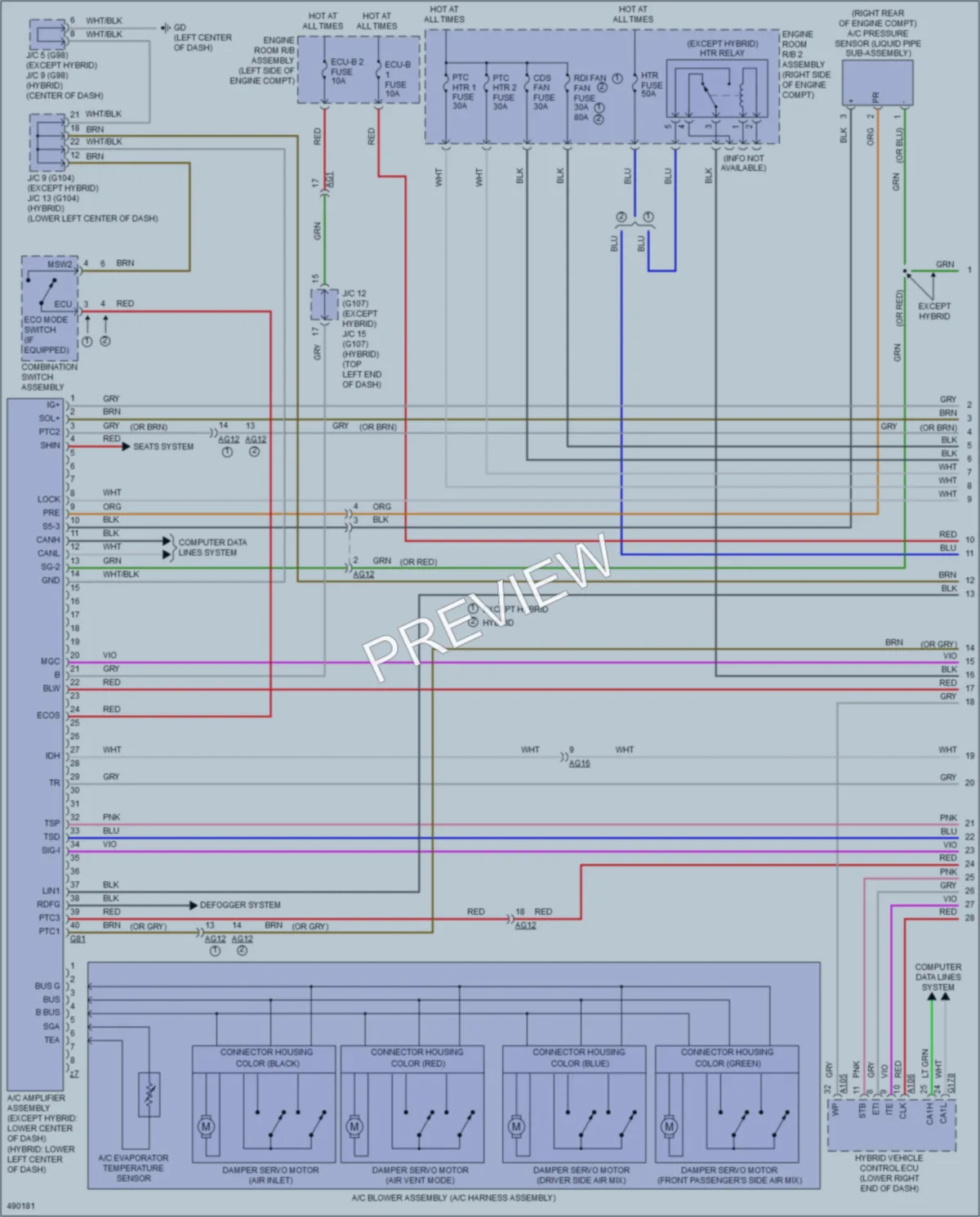 2016 Toyota RAV4 Air Conditioning wiring diagram preview