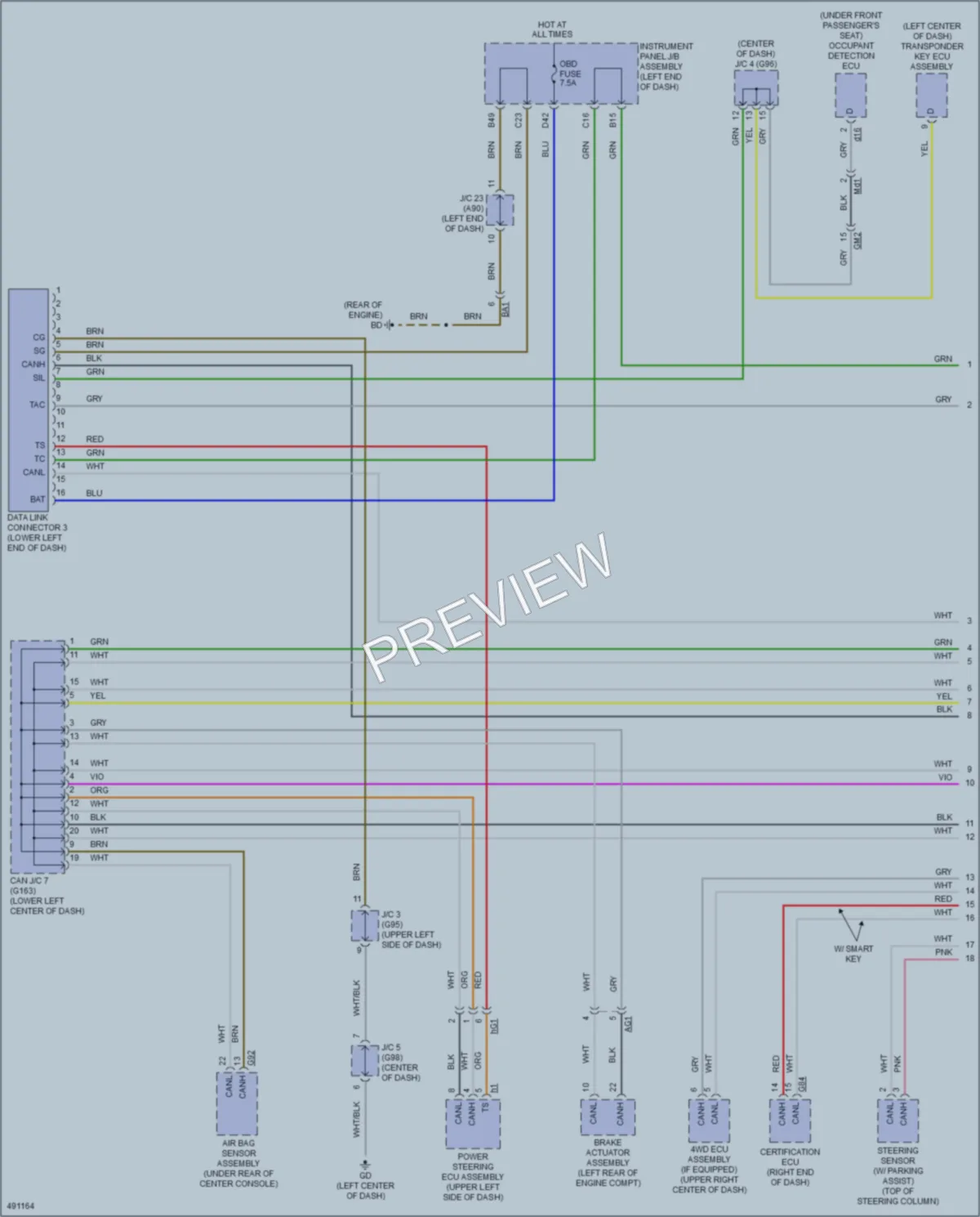 2016 Toyota RAV4 Computer Data Lines wiring diagram preview