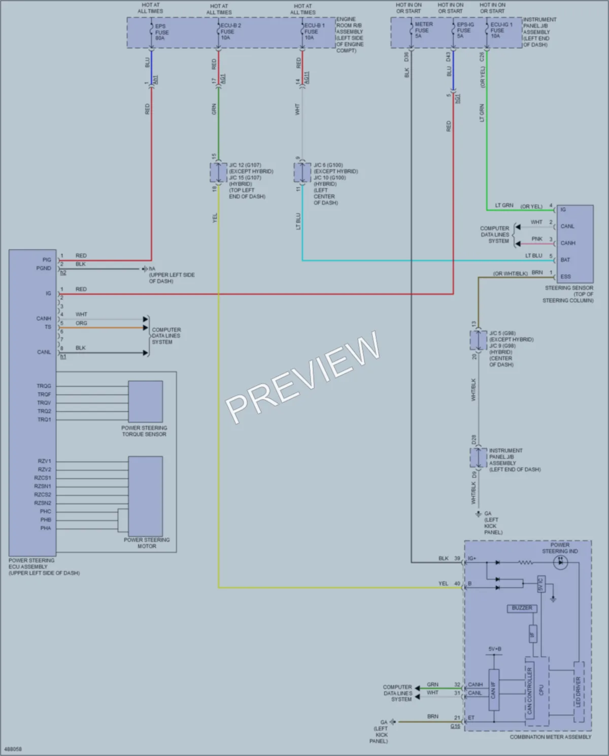 2016 Toyota RAV4 Electronic Power Steering wiring diagram preview