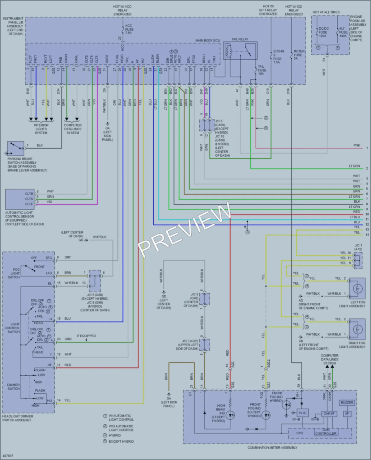 2016 Toyota RAV4 Headlights wiring diagram preview