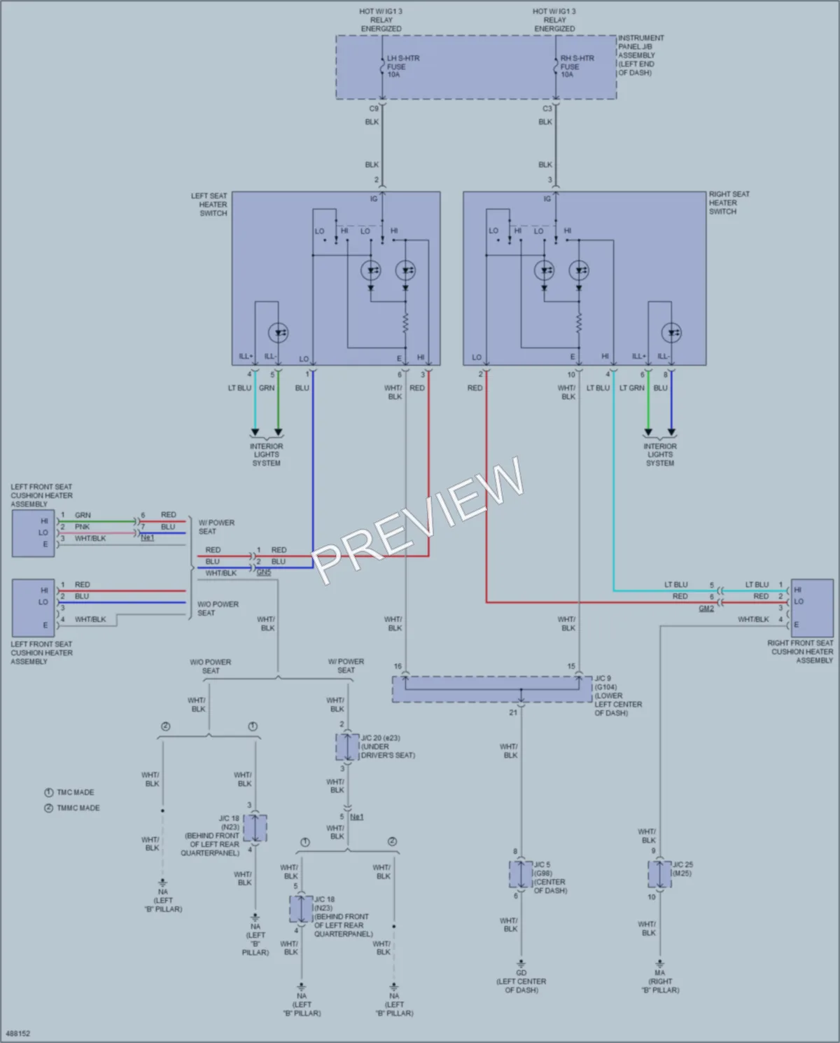 2016 Toyota RAV4 Power Seats wiring diagram preview