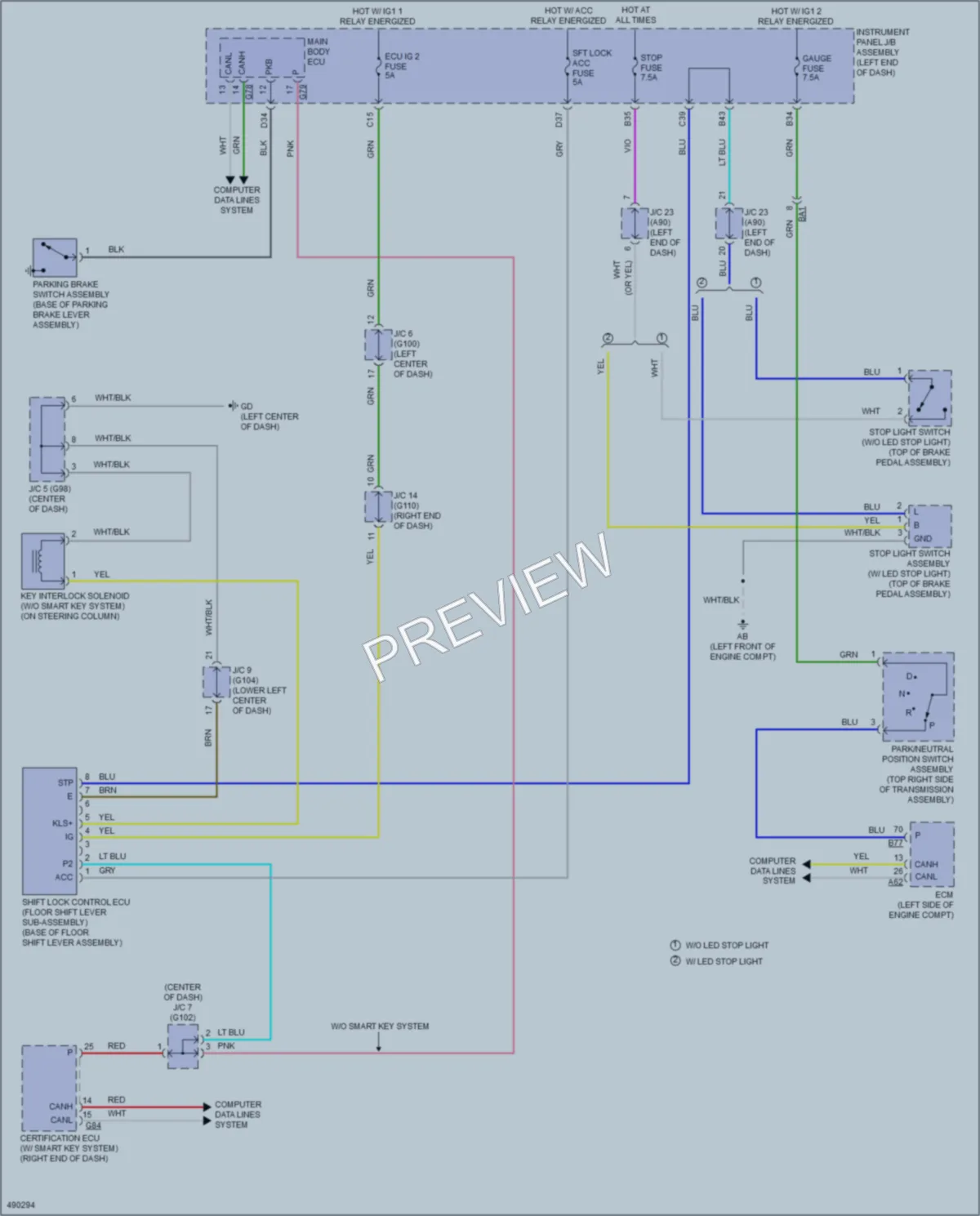 2016 Toyota RAV4 Shift Interlock wiring diagram preview