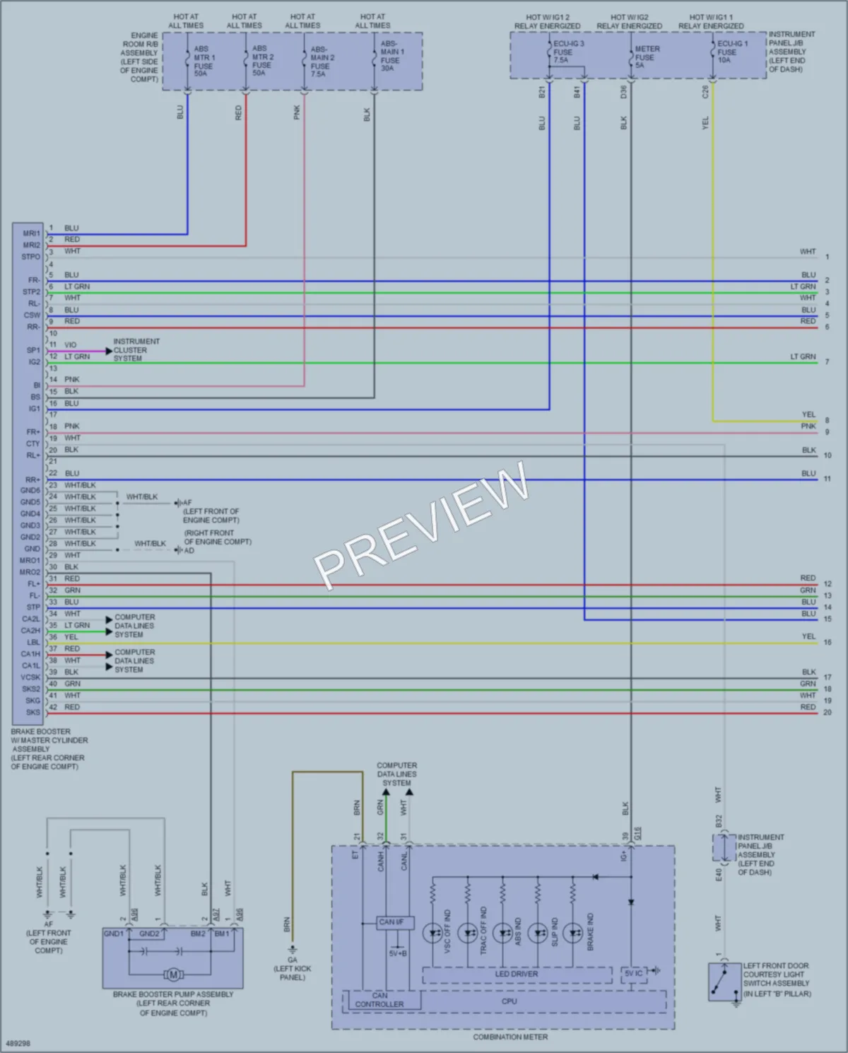 2016 Toyota RAV4Hybrid Anti Lock Brakes wiring diagram preview