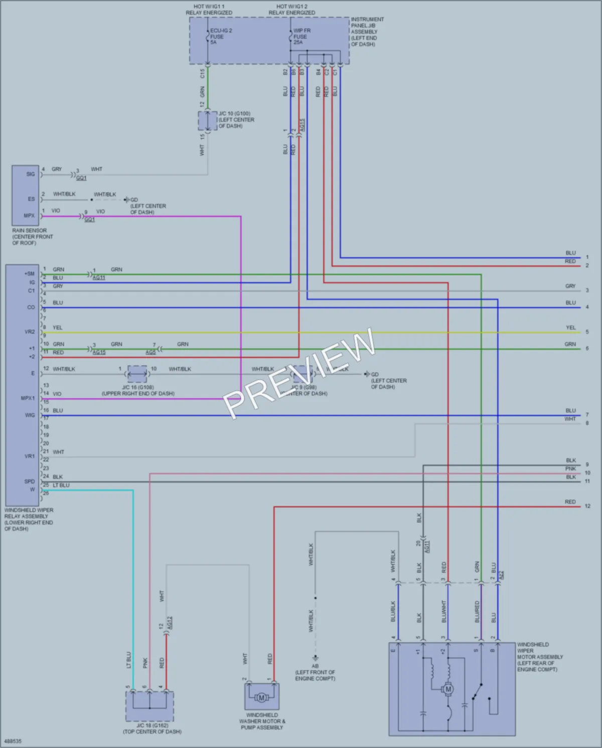 2016 Toyota RAV4Hybrid Wiper Washer wiring diagram preview