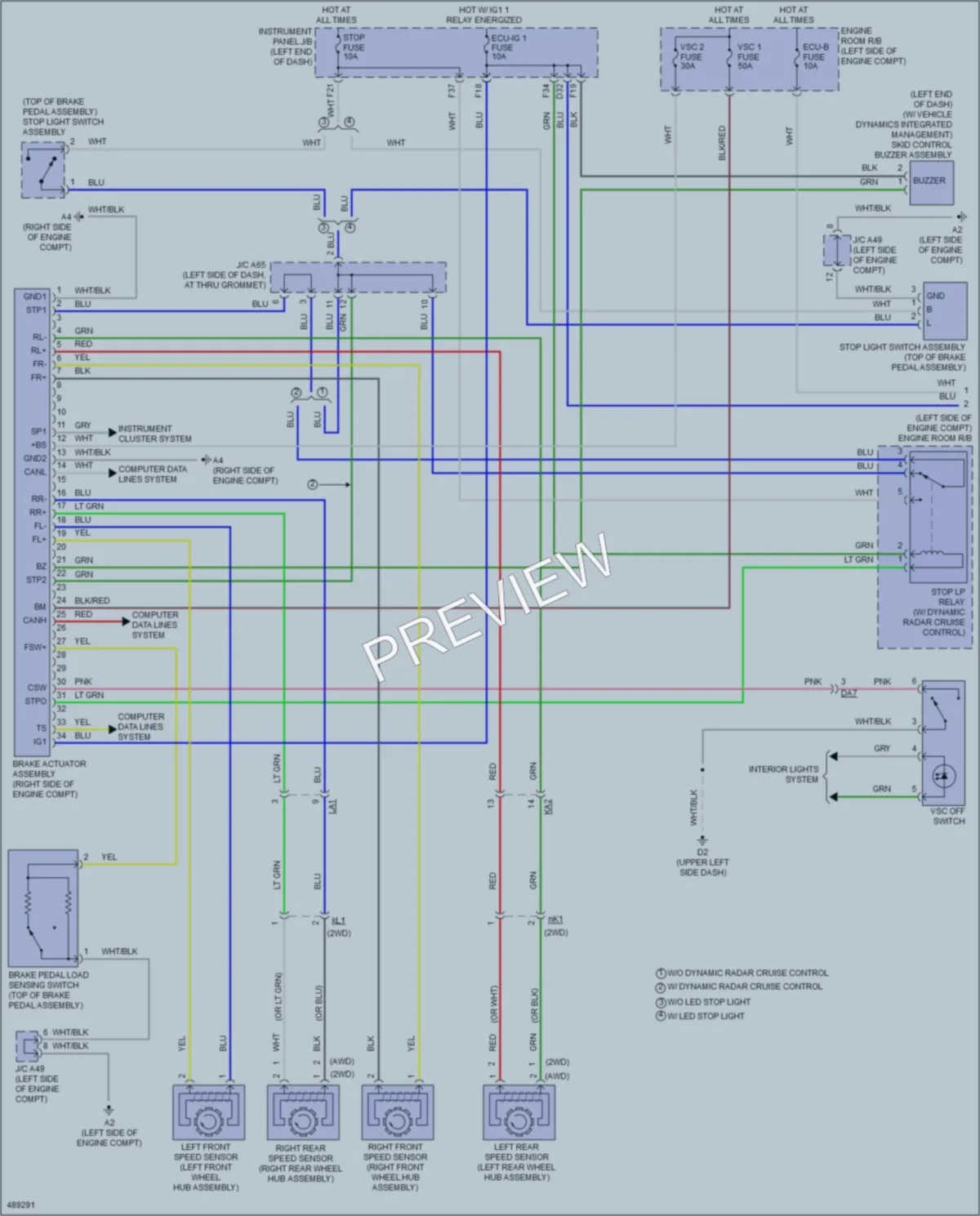 2016 Toyota Sienna Anti Lock Brakes wiring diagram preview