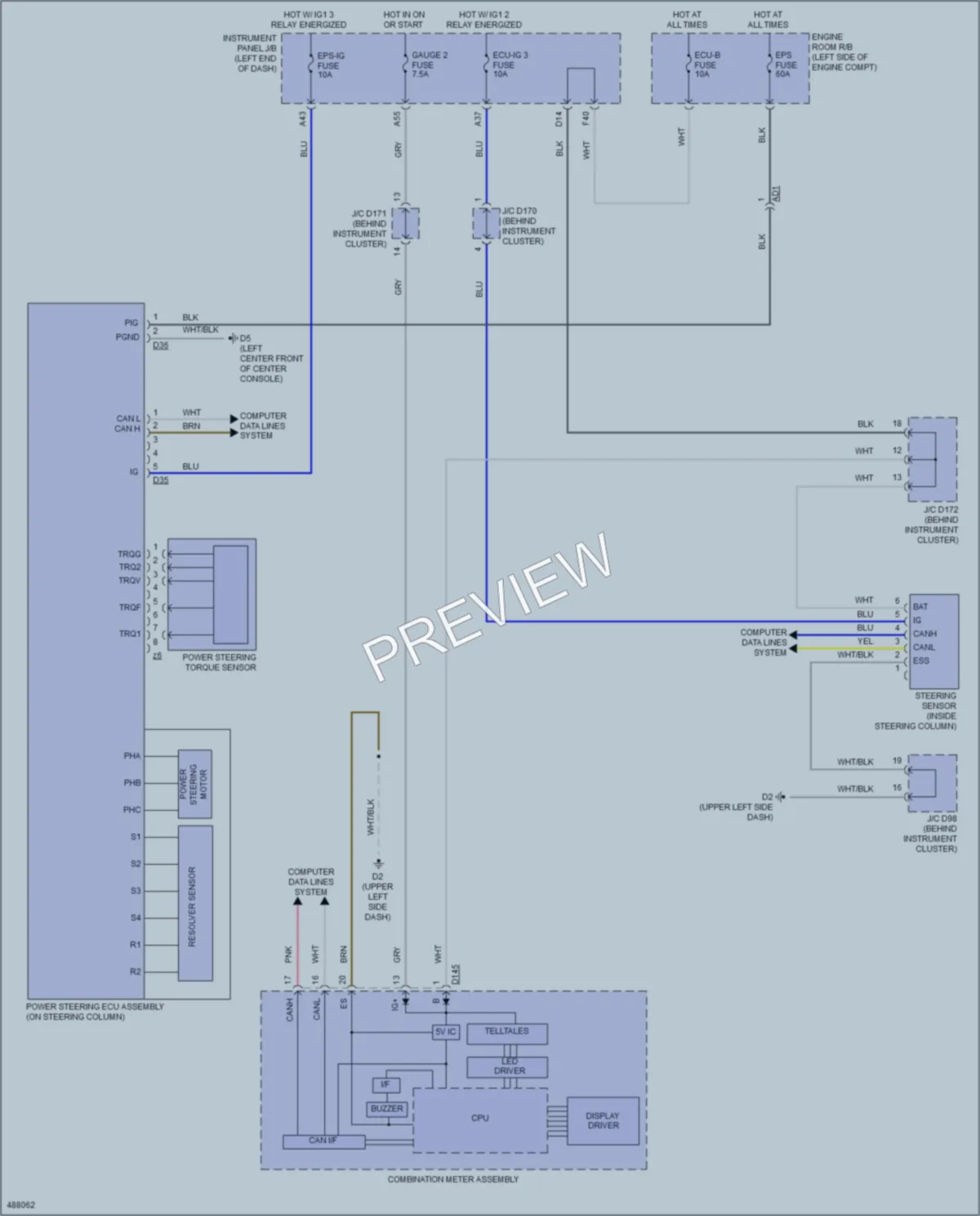 2016 Toyota Sienna Electronic Power Steering wiring diagram preview