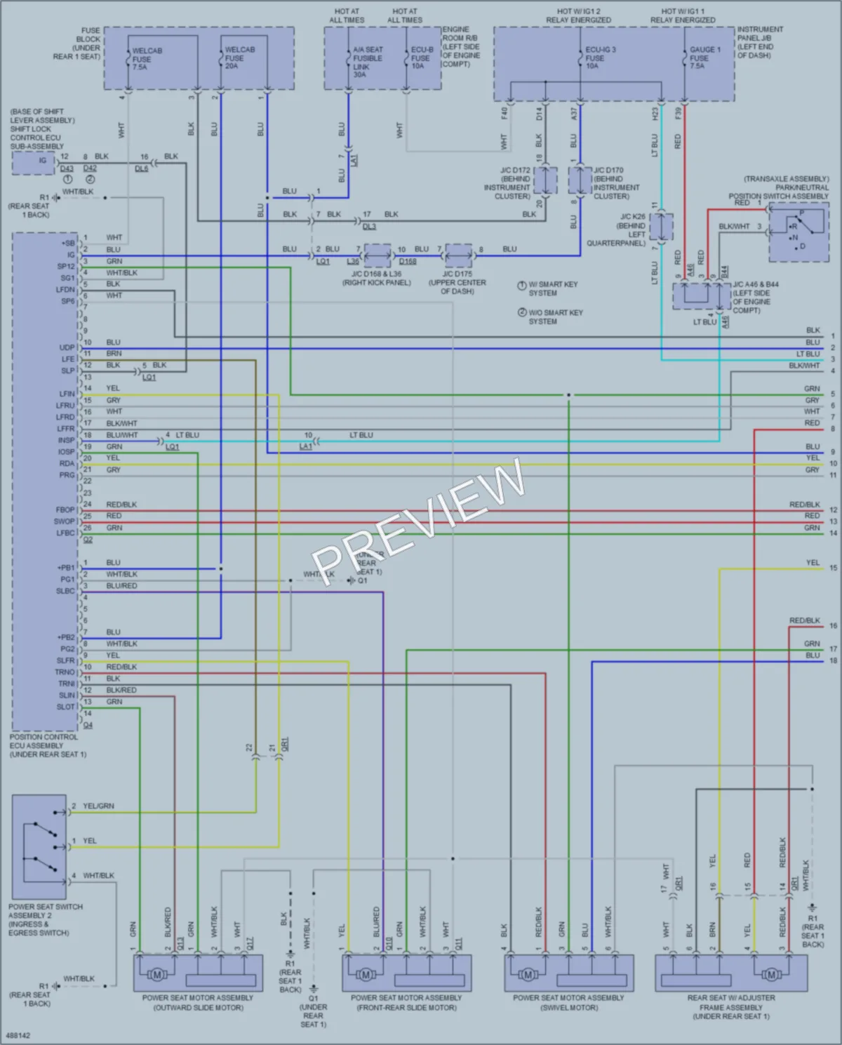 2016 Toyota Sienna Power Seats wiring diagram preview
