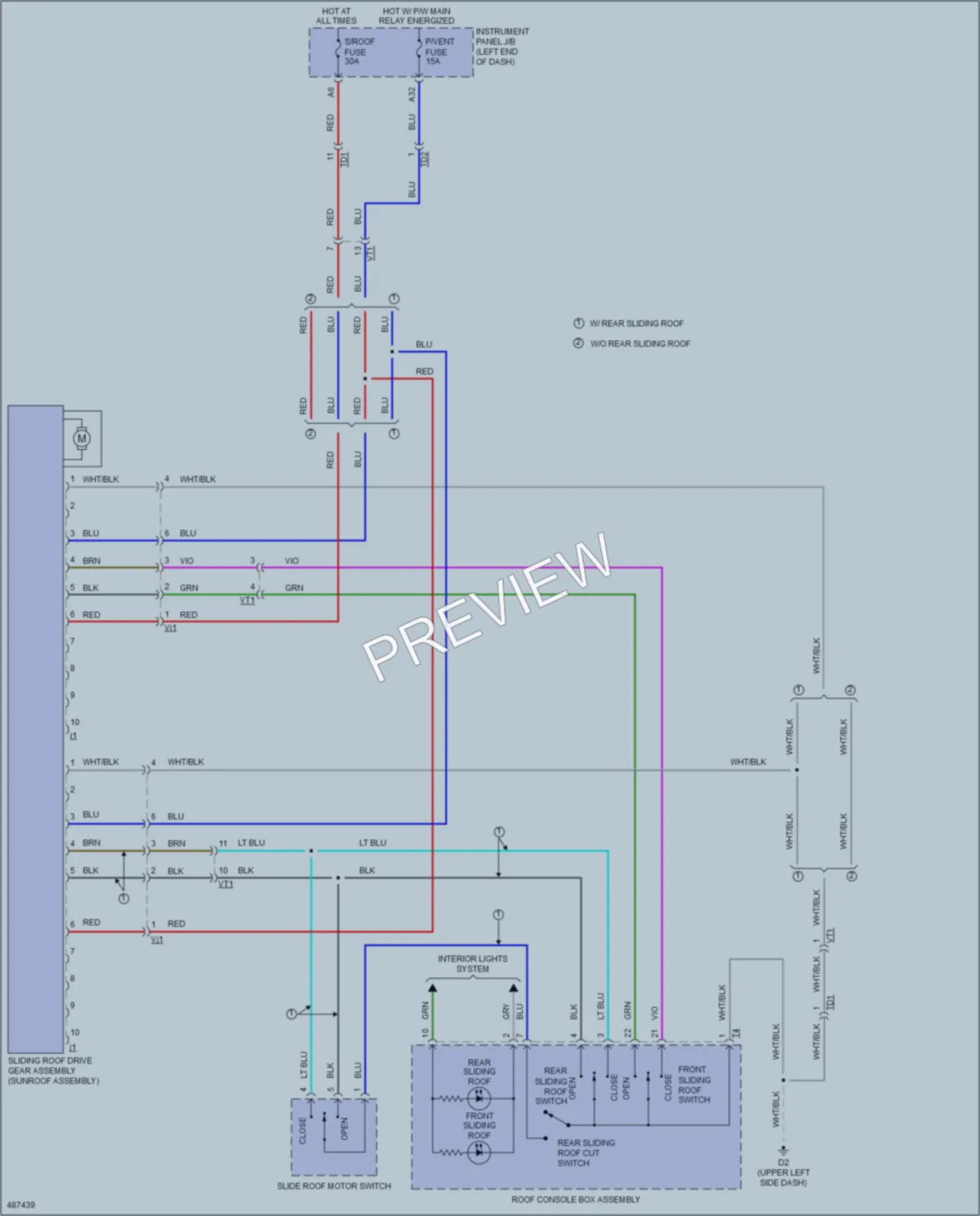 2016 Toyota Sienna Power Top Sunroof wiring diagram preview