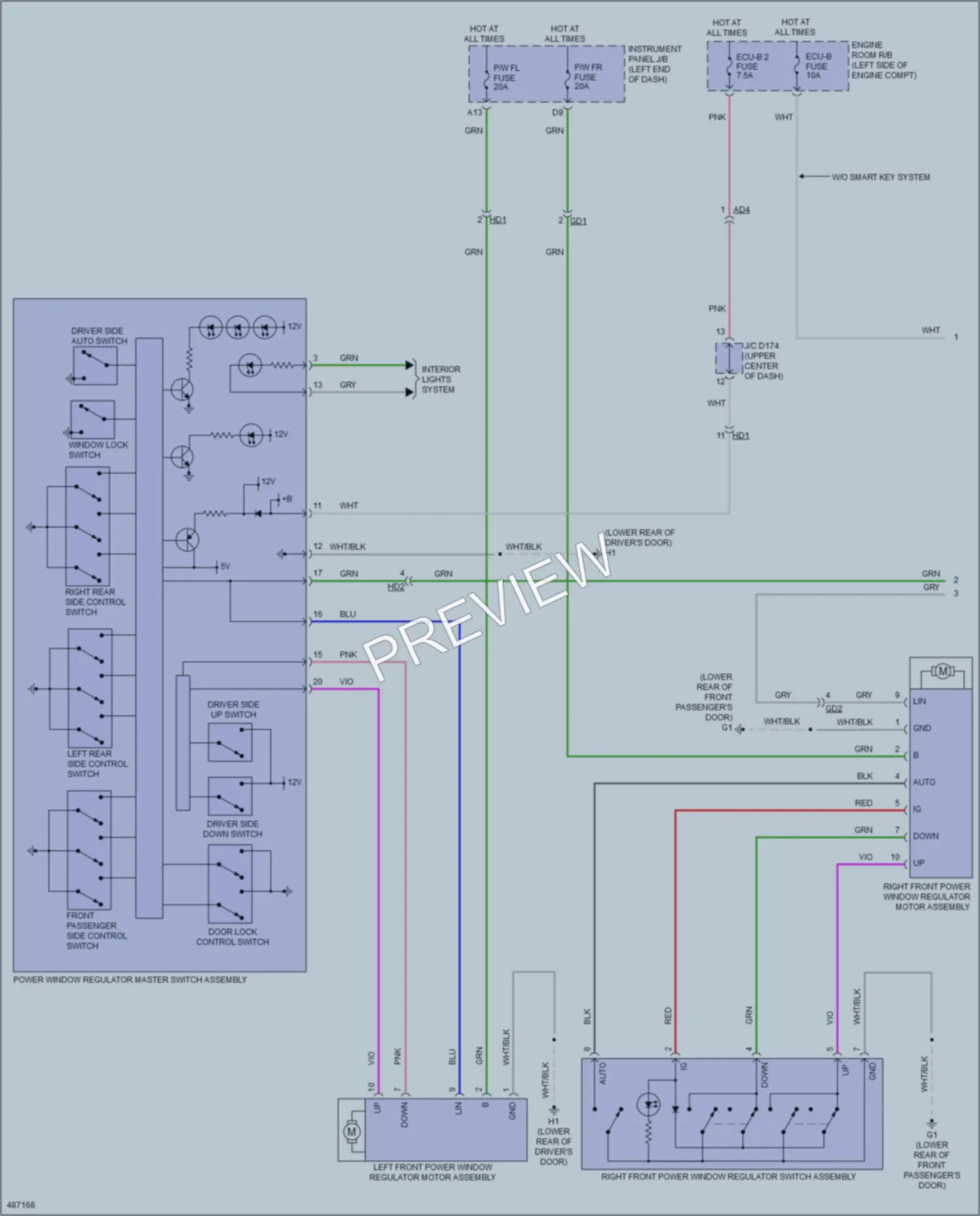 2016 Toyota Sienna Power Windows wiring diagram preview
