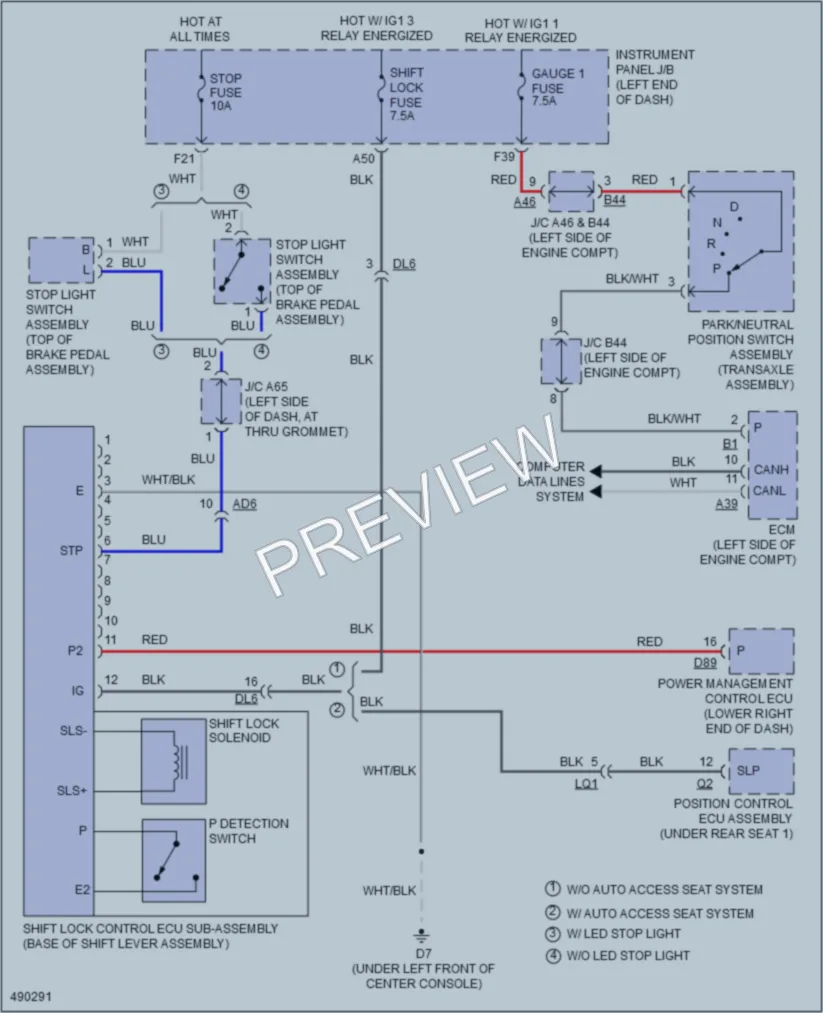 2016 Toyota Sienna Shift Interlock wiring diagram preview