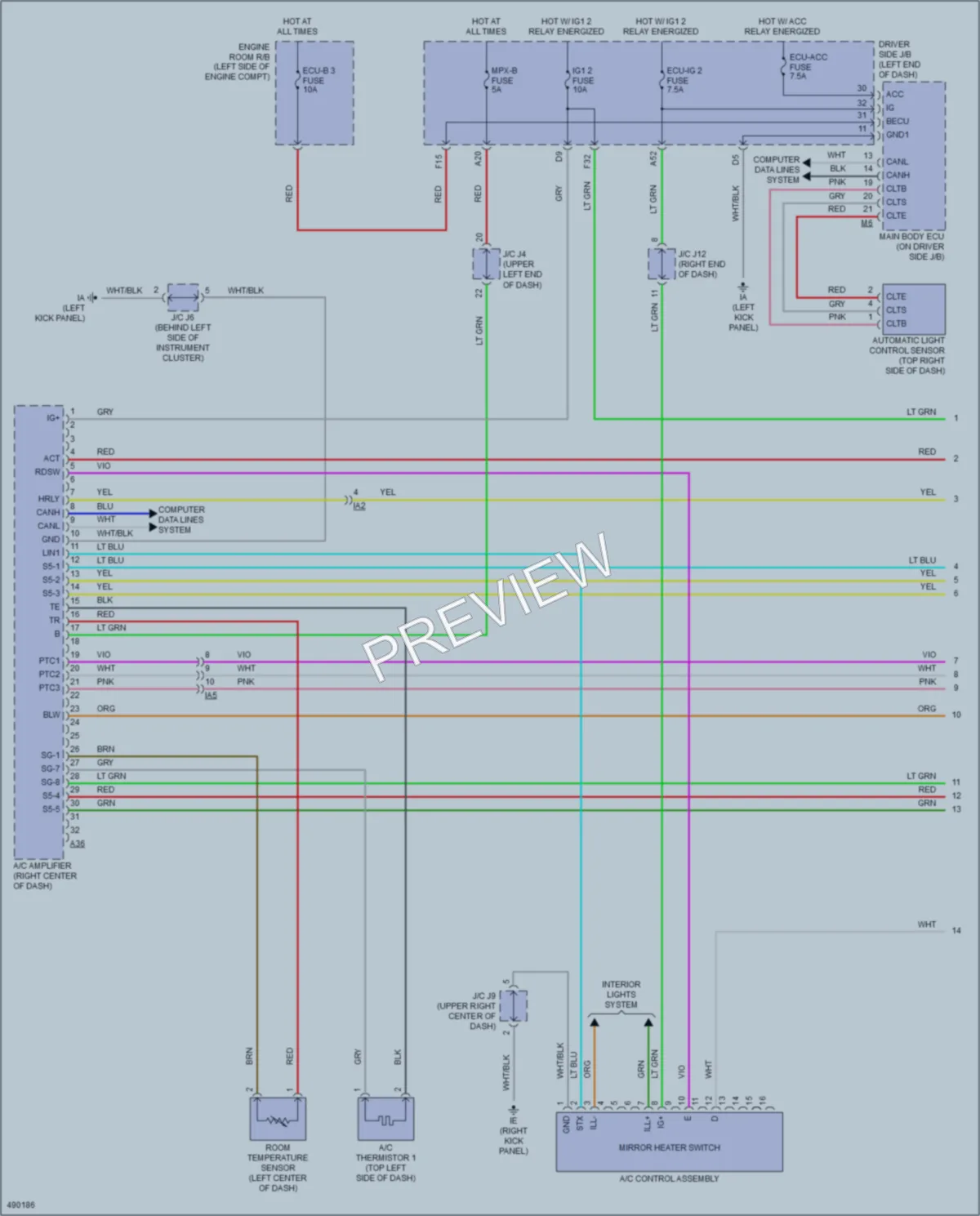 2016 Toyota Tacoma Air Conditioning wiring diagram preview
