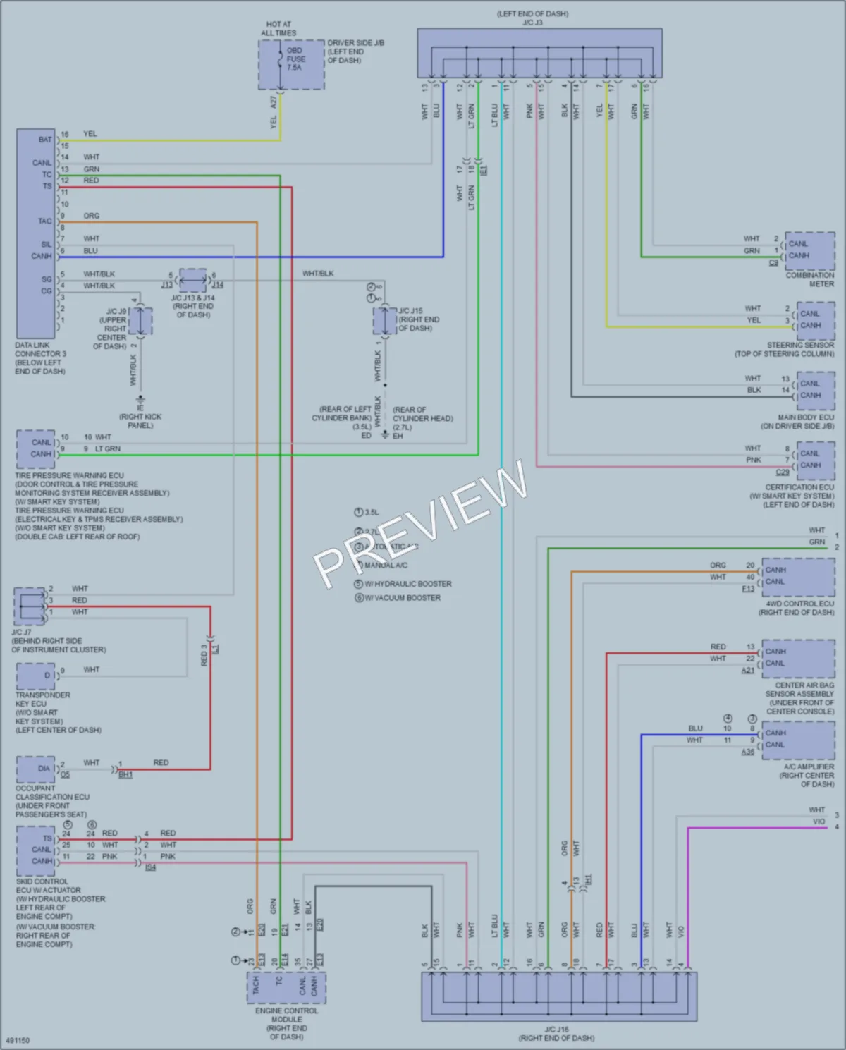2016 Toyota Tacoma Computer Data Lines wiring diagram preview