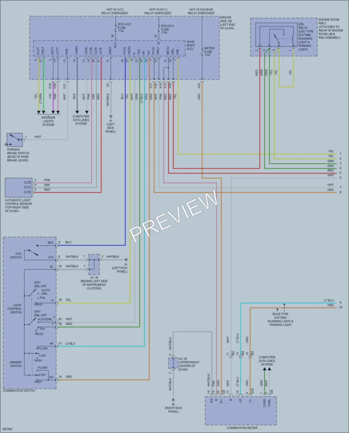 2016 Toyota Tacoma Headlights wiring diagram preview