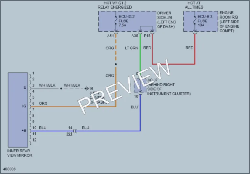 2016 Toyota Tacoma Power Mirrors wiring diagram preview