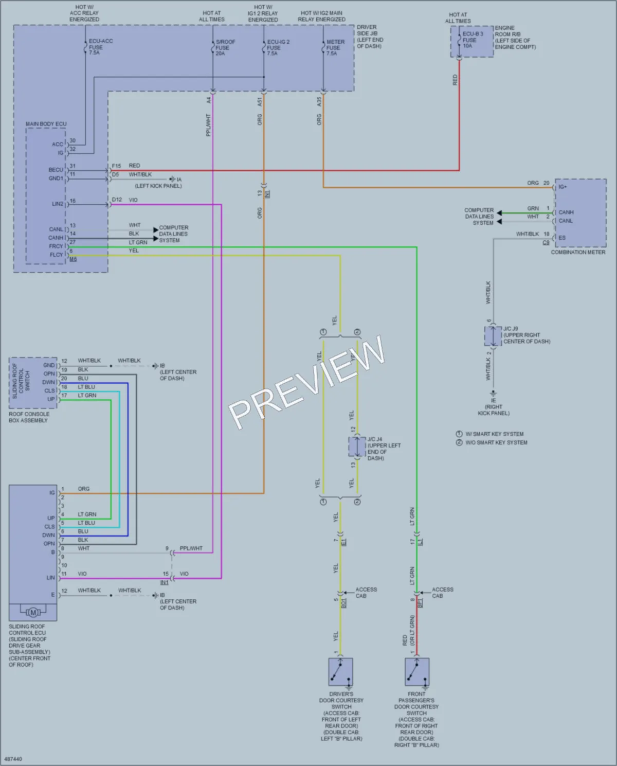 2016 Toyota Tacoma Power Top Sunroof wiring diagram preview